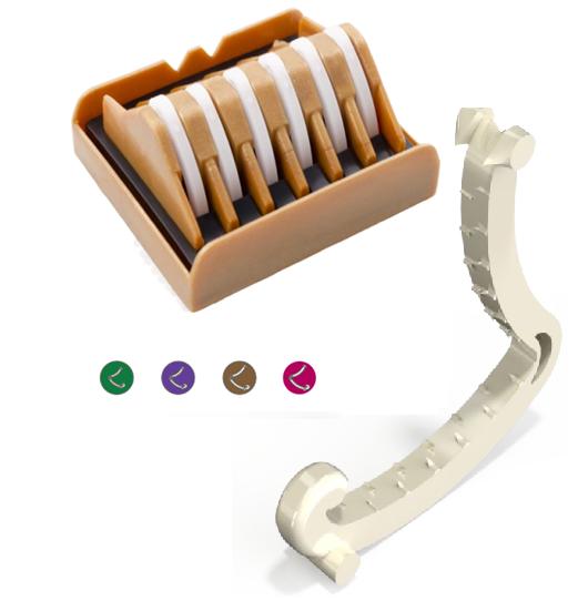 Полімерні лігатурні кліпси, Click’aV®, розмір L, фіолетові, 2 кліпси в картриджі